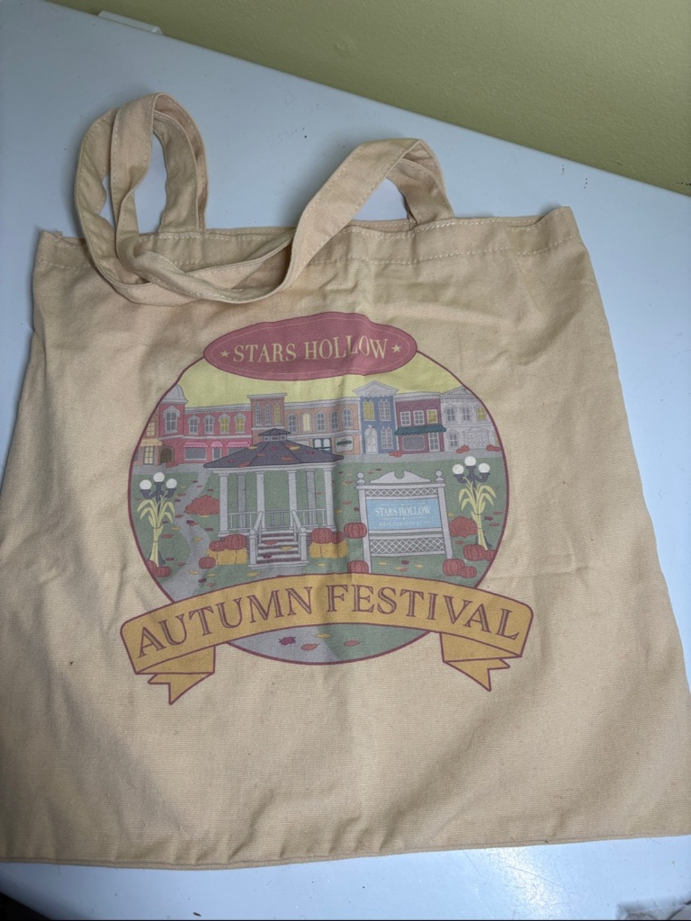 Gilmore Girls Cream Stars Hollow Autumn Festival Cotton Tote